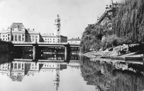 B260 Rumänien Oradea Nagyvarad 1940 Pod peste Cris Primaria RPPC Postkarte