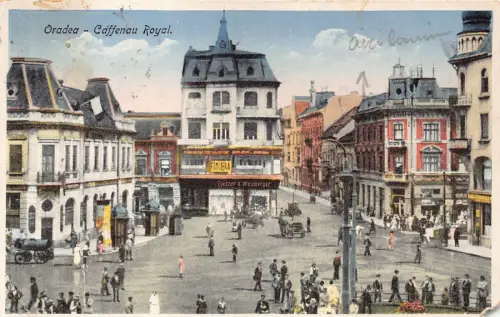 B260 Rumänien Oradea 1928 Caffenau Royal Spitzzer&Weinberger Judaica Sho Postkarte
