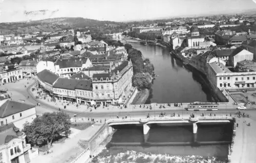 B260 Rumänien Oradea Nagyvarad 1965 Pe malul Crisului Pod Brücke RPPC Postkarte