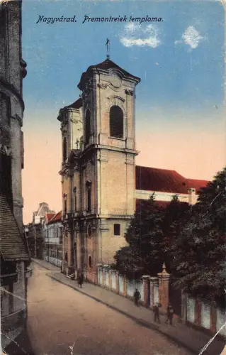 B299 Rumänien Oradea Nagyvarad Premontreiek Temploma Kirche Biserica Postkarte
