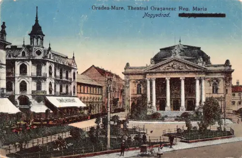 B299 Rumänien Oradea Nagyvarad Teatrul Orasenesc Regina Maria Theater Postkarte