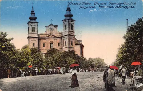 B300 Rumänien Oradea Nagyvarad Biserica Romano Catolica Szekesegyhaz Postkarte