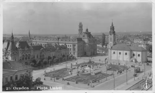B300 Rumänien Oradea Nagyvarad 1938 Piata Unirii Farmacie Apotheke RPPC Postkarte
