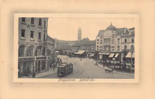 B300 Rumänien Oradea Nagyvarad Bemer ter Erdos es Grunfels Aruhaza Straßenbahn Postkarte