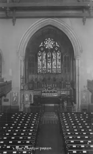 L231 England S Mark's Hamilton Terrace Chruch Interieur Vintage Postkarte.