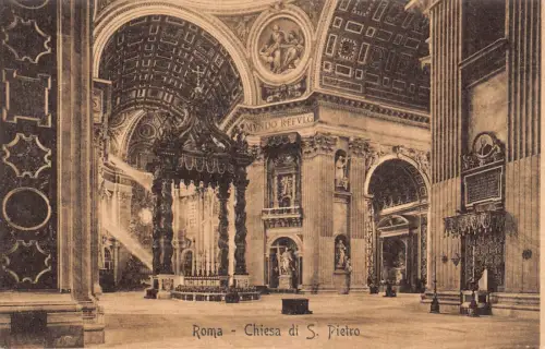 L073 Italien Rom Chiesa di S. Pietro Kirche, Altar Vintage Postkarte