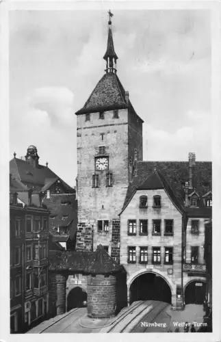 Deutschland 1933 Nürnberg Weisser Turm alte Postkarte