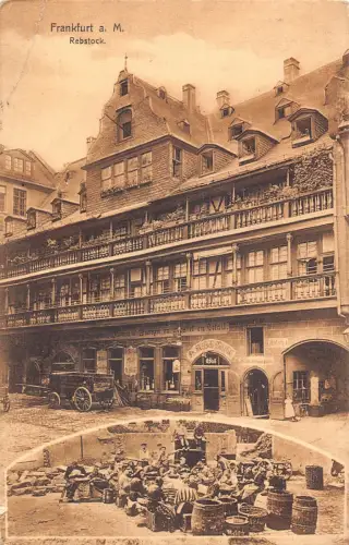 Deutschland 1910 Frankfurt a M Rebstock Bar Pension Vintage Postkarte