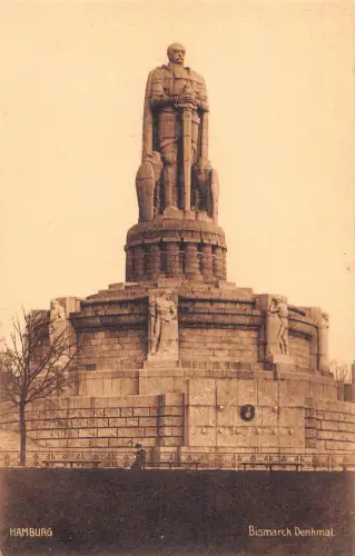 A626 Deutschland Hamburg Bismarck Denkmal Vintage Postkarte