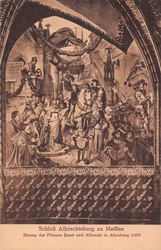 A627 Deutschland Schloss Albrechtsburg Meißen Prinz Ernst und Albrecht Kunst Postkarte