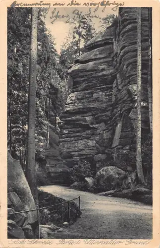 A627 Deutschland 1923 Sachs Schweiz Partie i Uitinwalder Grund Klippen Postkarte