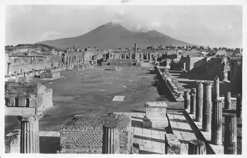 Italien Pompeji Ruinen Berg Vesuv Gesamtansicht Vintage Postkarte