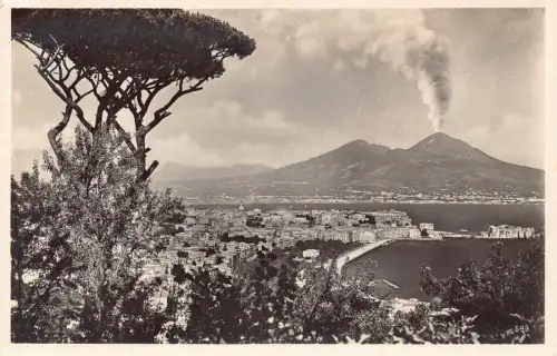 Italien Napoli Neapel Vesuv Gesamtansicht Vintage Postkarte