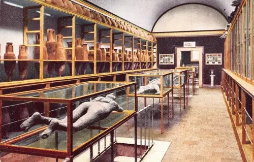 Italien Pompeji Museum Innenraum Vintage Postkarte
