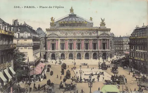 C100 Frankreich Paris Place de l'Opera 1905 Vintage Postkarte