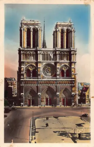 C096 Frankreich Paris Notre Dame Fassade Vintage Postkarte