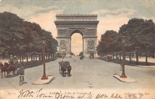 C093 Frankreich Paris L'Arc de Triomphe Vintage Postkarte