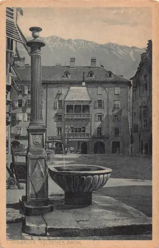 B016 Österreich 1965 Innsbruck Goldenes Dachl Brunnen Vintage Postkarte