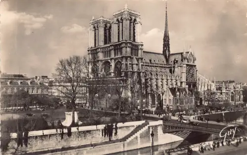 C099 Frankreich Paris Kathedrale Notre Dame Vintage Postkarte
