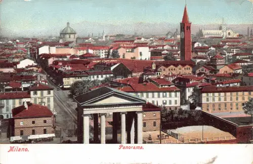 A228 Italien Milano Mailand Panorama Vintage Postkarte