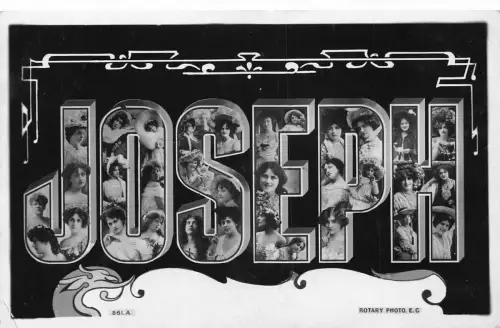 A046 Joseph 1905 Großer Buchstabe Name schöne elegante Frauen posieren Vintage Postkarte