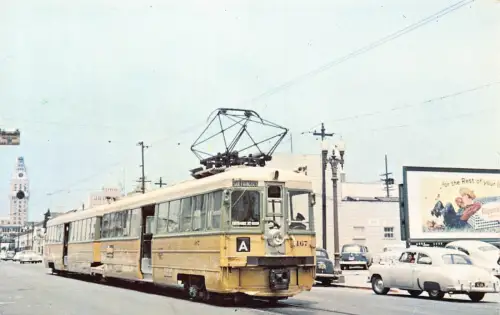 A638 Tram Key System San Francisco Oakland 1954 Vintage Postkarte