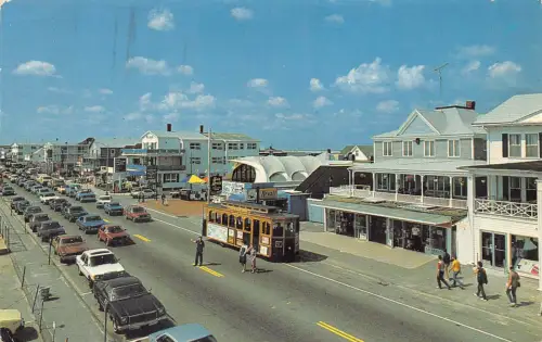 A638 Straßenbahn 1988 Rückkehr des Trolleys nach Hampton Beach and Town Vintage Postkarte