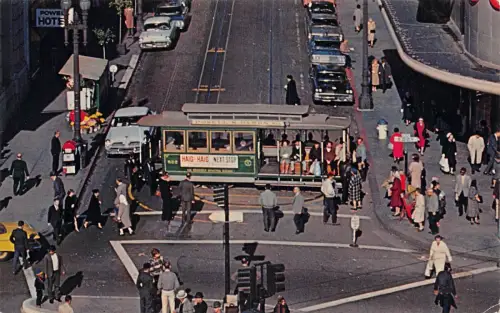 A638 Tram Cable Car Turntable San Francisco Vintage Postkarte