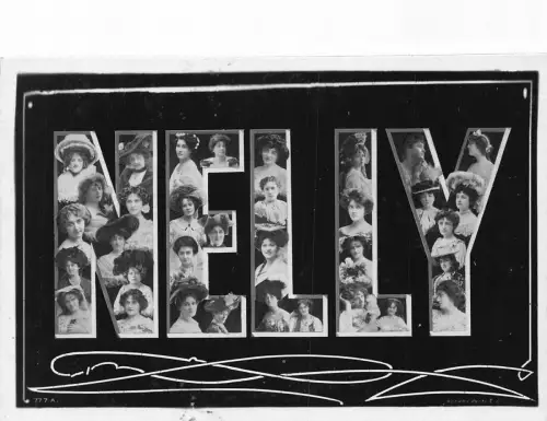 A046 Nelly Großbuchstabe Name Elegant Frauen Vintage Postkarte
