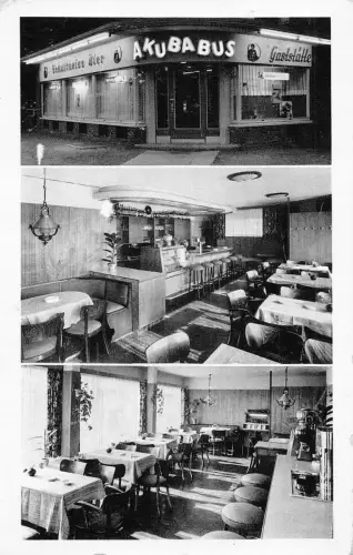 B207 Deutschland 1957 Gastaette Akubabus Hamburg Pension Vintage Postkarte