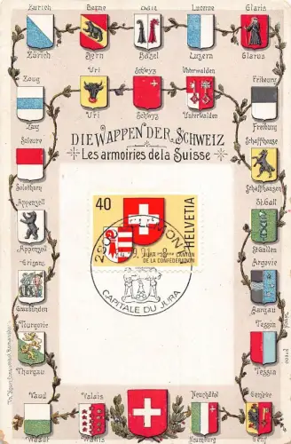 L295 Schweiz Die Wappen der Schweiz Wappen der Grafschaften Postkarte