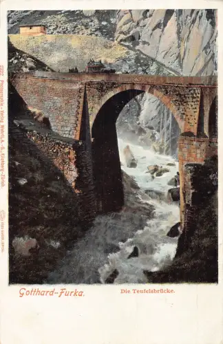 A846 Schweiz Teufelsbrücke Gotthard Furka Vintage Postkarte