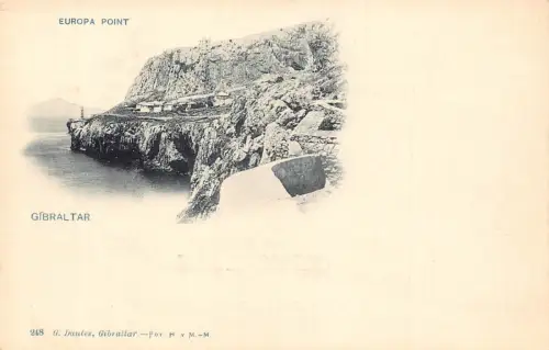 A189 Gibraltar Europa Point Cliffs Vintage Postkarte