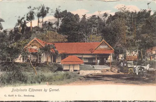 L282 Indonesien Niederländisch-Ostindien Bodplaats Tjipanas von Garoet Postkarte
