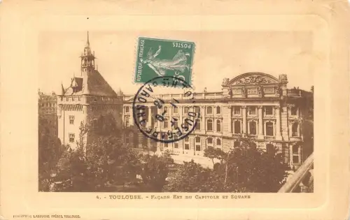 L125 Frankreich 1913 Toulouse Fassade Est du Capitole et Square Vintage Postkarte