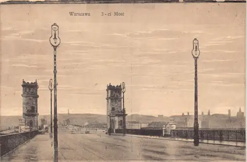 B111 Polen Warszawa Warschau 3-ci Most Bridge Vintage Postkarte