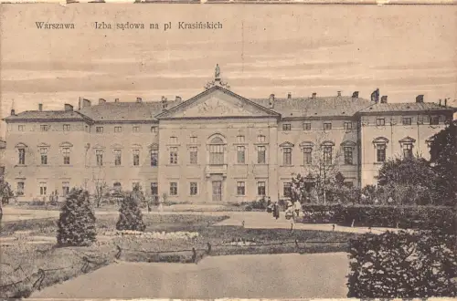 B111 Polen Warszawa Warschau Izba sadowa na pl Schloss Krasinskich Postkarte