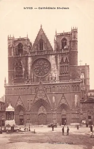 A840 Frankreich Lyon Kathedrale St Jean Vintage Postkarte