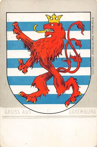 L038 Luxemburg Gruss au Luxemburg Wappen Vintage Postkarte