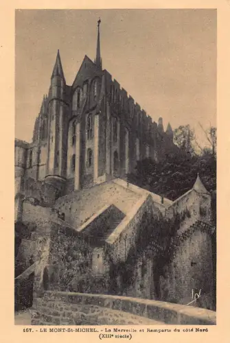 Frankreich Mont ST Michel Merveille Et Remparts Cote Nord Vintage Postkarte