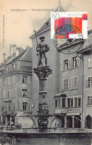 L295 Schweiz Schaffhausen Vierroehrenbrunnen Steinbeis-Ferrari Postkarte