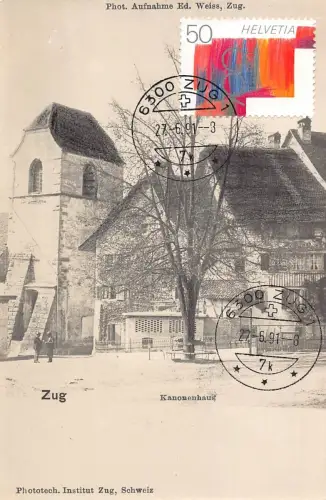 L295 Schweiz Zug Kanonenhaus Haus Vintage Postkarte