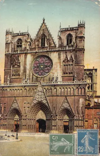 L130 Frankreich 1921 Lyon Saint Jean Kathedrale Vintage Postkarte