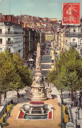 L130 Frankreich 1920er Lyon Denkmal Carnot aus Repiblic Straße Vintage Postkarte