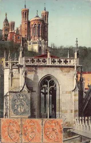 L130 Frankreich 1921 Lyon Abside de Fourviere prise de Saint Jean Vintage Postkarte