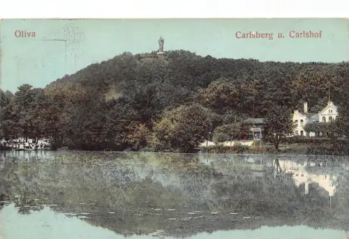 A167 Polen 1912 Oliva Oliwa Carlsberg Carlshof Berg Vintage Postkarte