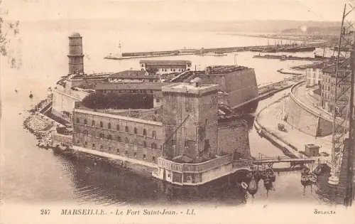 C068 Frankreich Marseille Le Fort Saint-Jean 1923 alte Postkarte