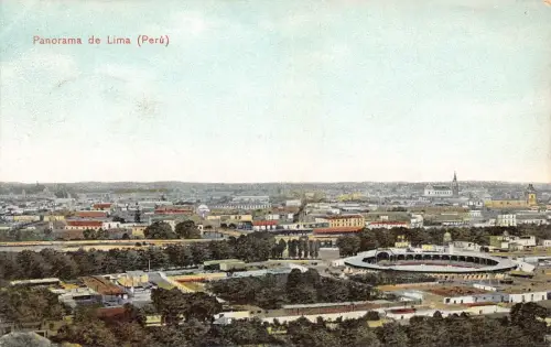 A045 Peru Panorama de Lima Vintage Postkarte