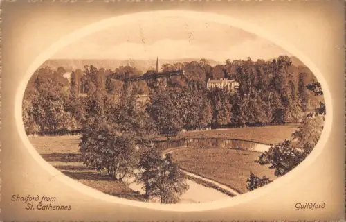 A949 England Guildford Shalford aus St Catherines Passepartout Vintage Postkarte