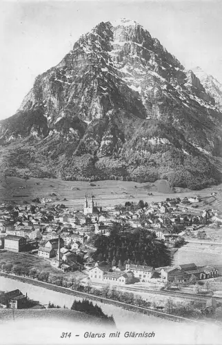 A042 Schweiz Glarus mit Glaernisch Panorama Vintage Postkarte
